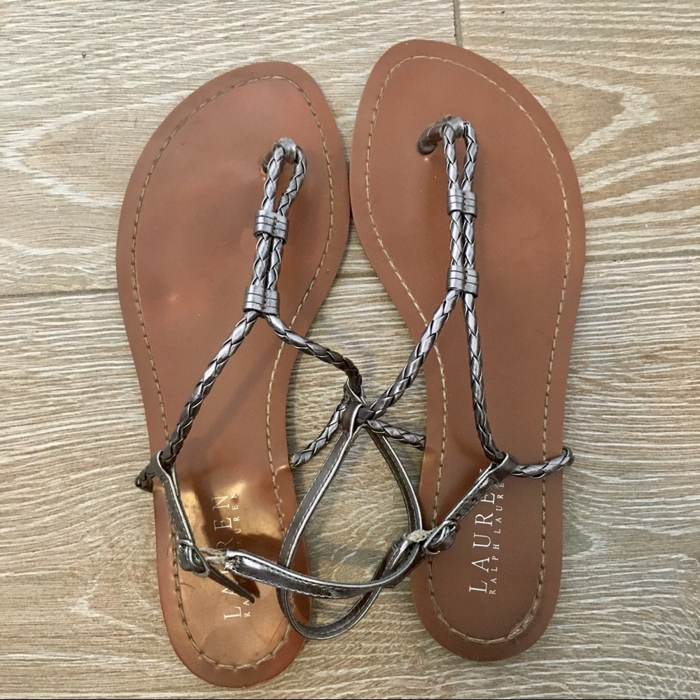 Lauren Ralph Lauren Metallic Grey Sandals